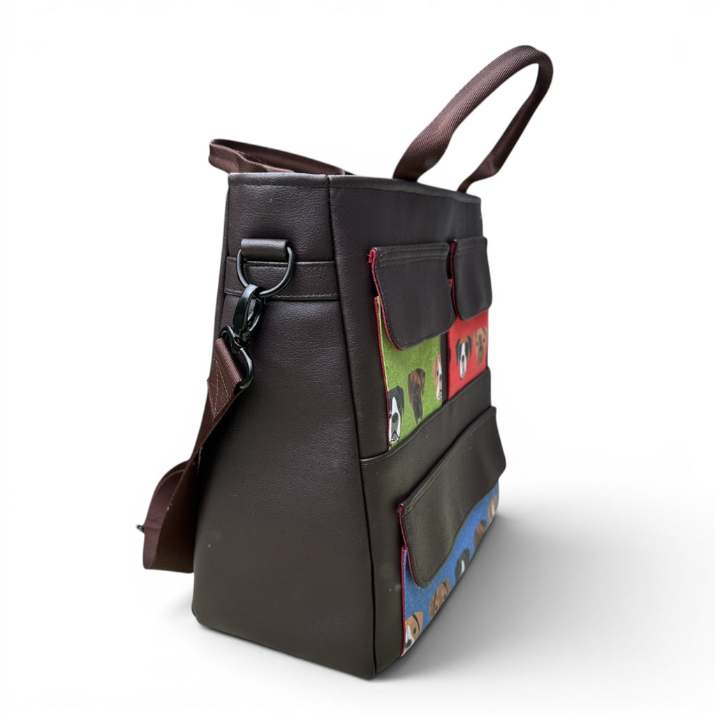 Boxer Dog Multi Pocket Tote Bag. The Avalow Tote