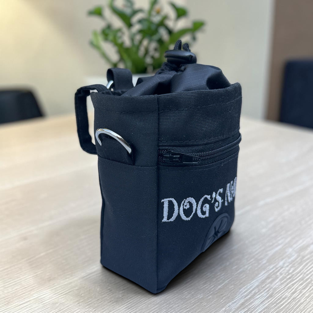 Personalised Dog Treat Bag with Poo Bag Dispenser. 6 Colours