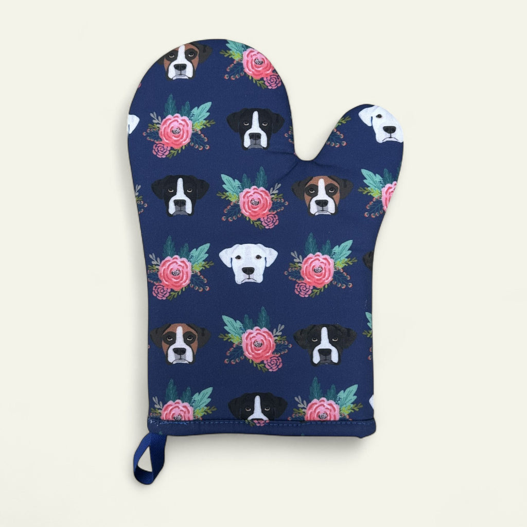 Boxer Dog Oven Mitt, Padded Heat Resistant Glove, Dog Lover Gift (Multiple Colours)