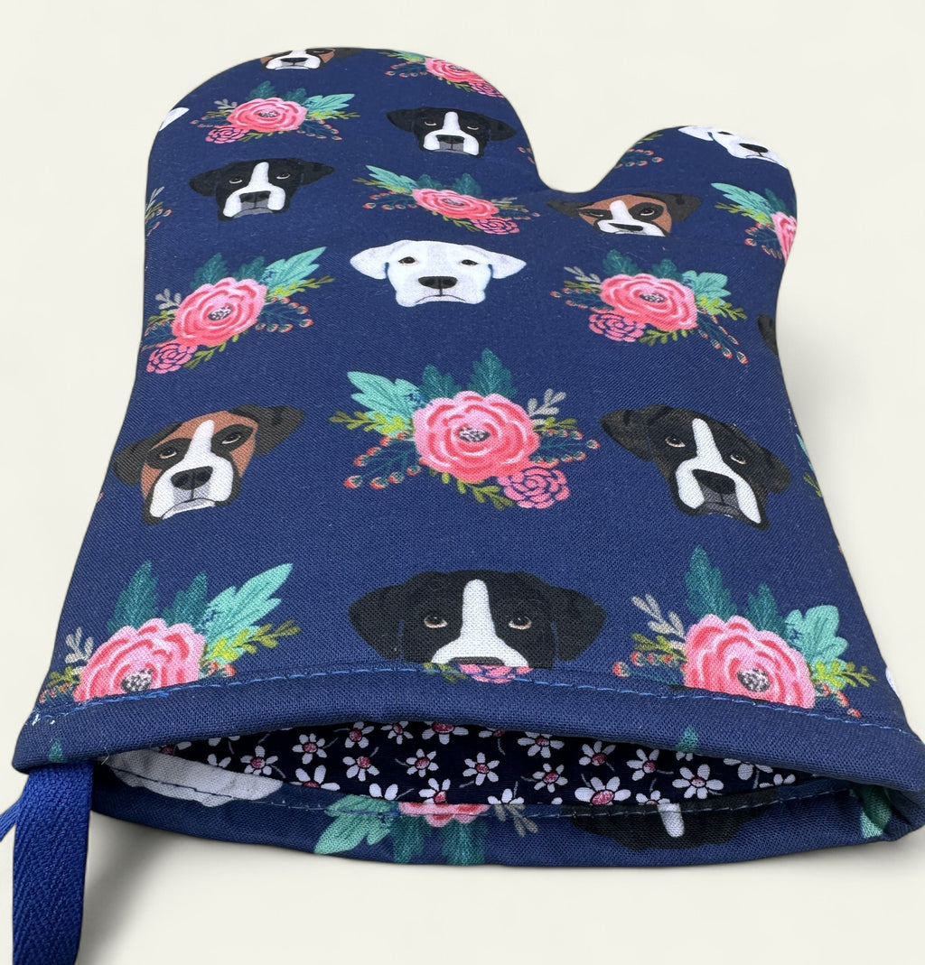 Boxer Dog Oven Mitt, Padded Heat Resistant Glove, Dog Lover Gift (Multiple Colours)