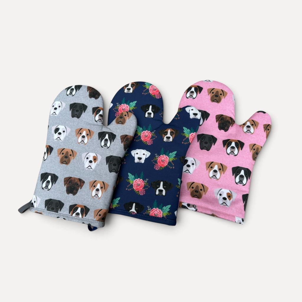 Boxer Dog Oven Mitt, Padded Heat Resistant Glove, Dog Lover Gift (Multiple Colours)