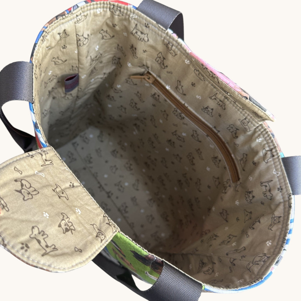 Boxer Dog Patchwork Tote Bag – Quilted Craft Bag