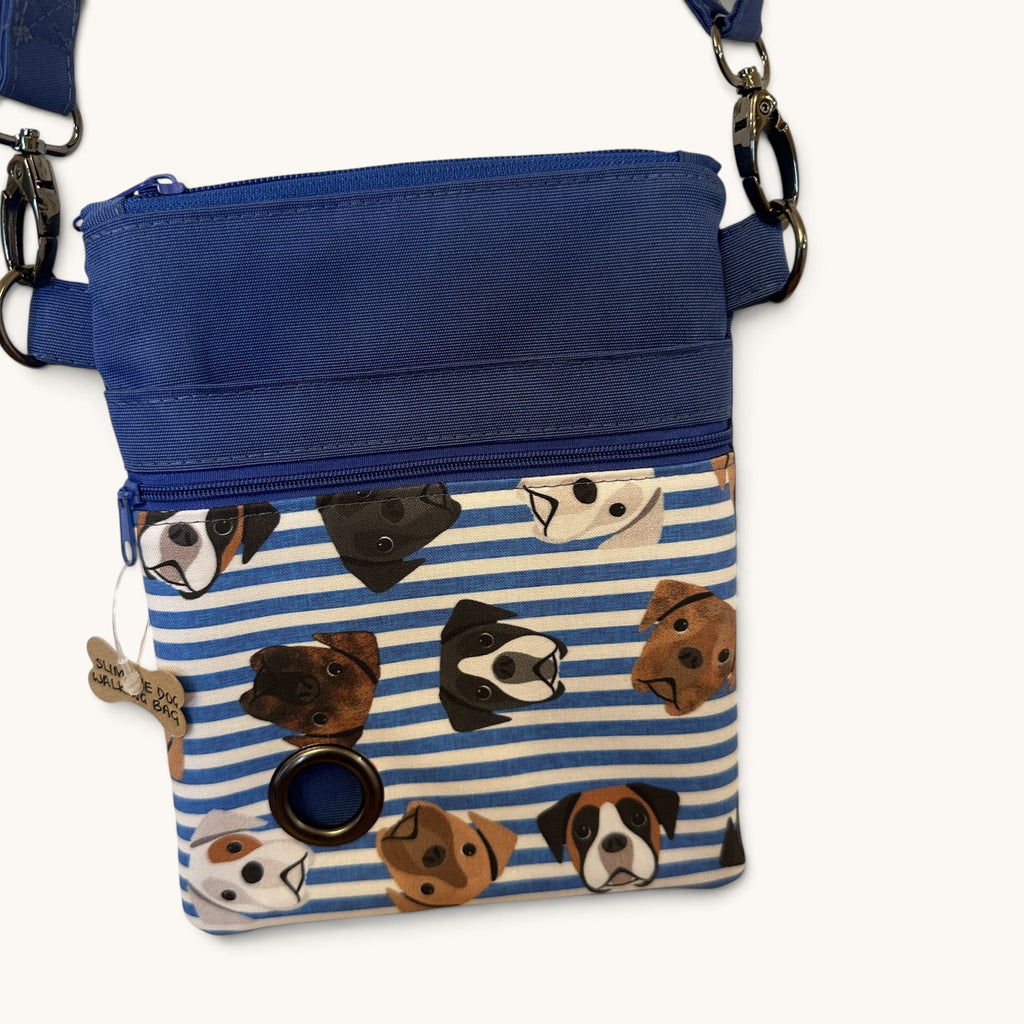 Boxer Dog Walking Bag with Poo Bag Dispenser & Treat Pocket. Many Colour Choices