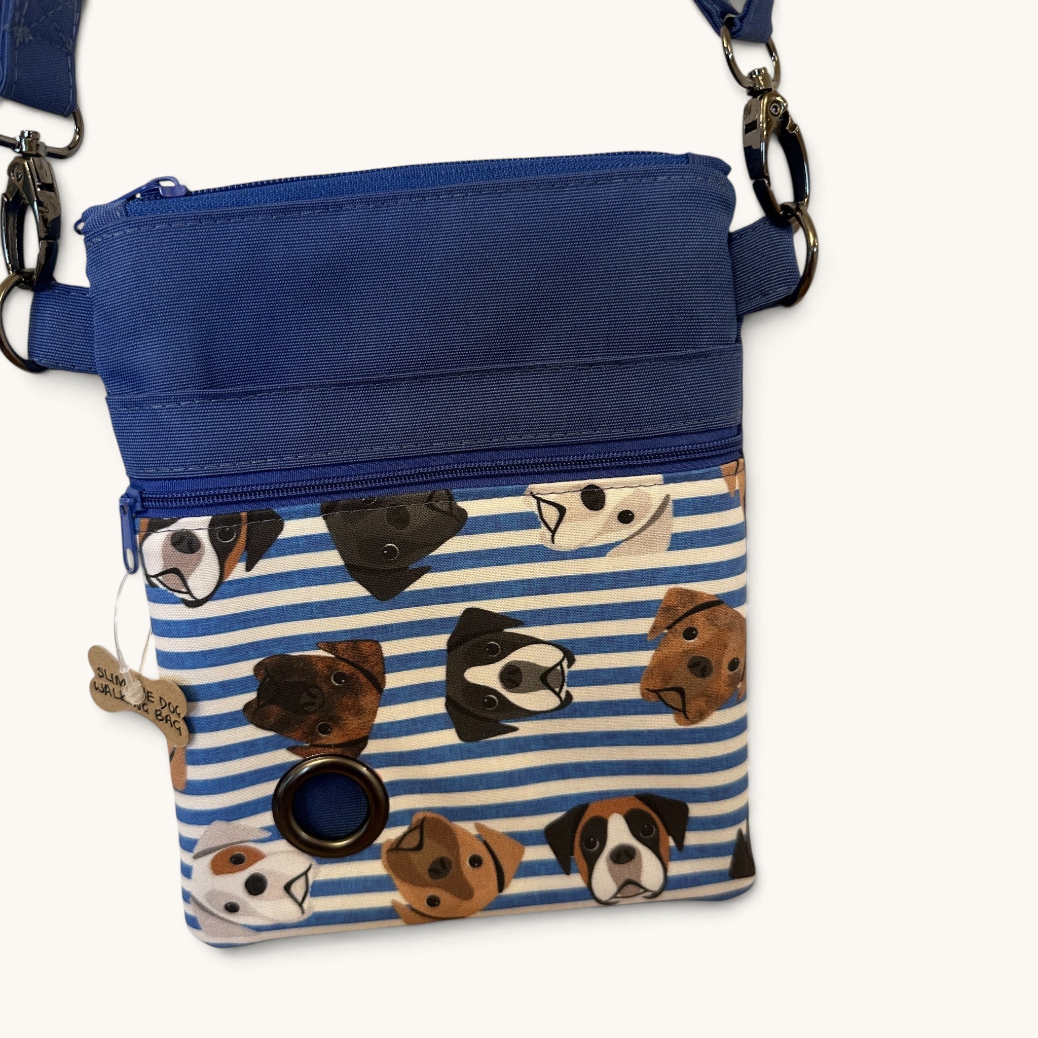 Boxer Dog Walking Bag with Poo Bag Dispenser & Treat Pocket. Many Colour Choices