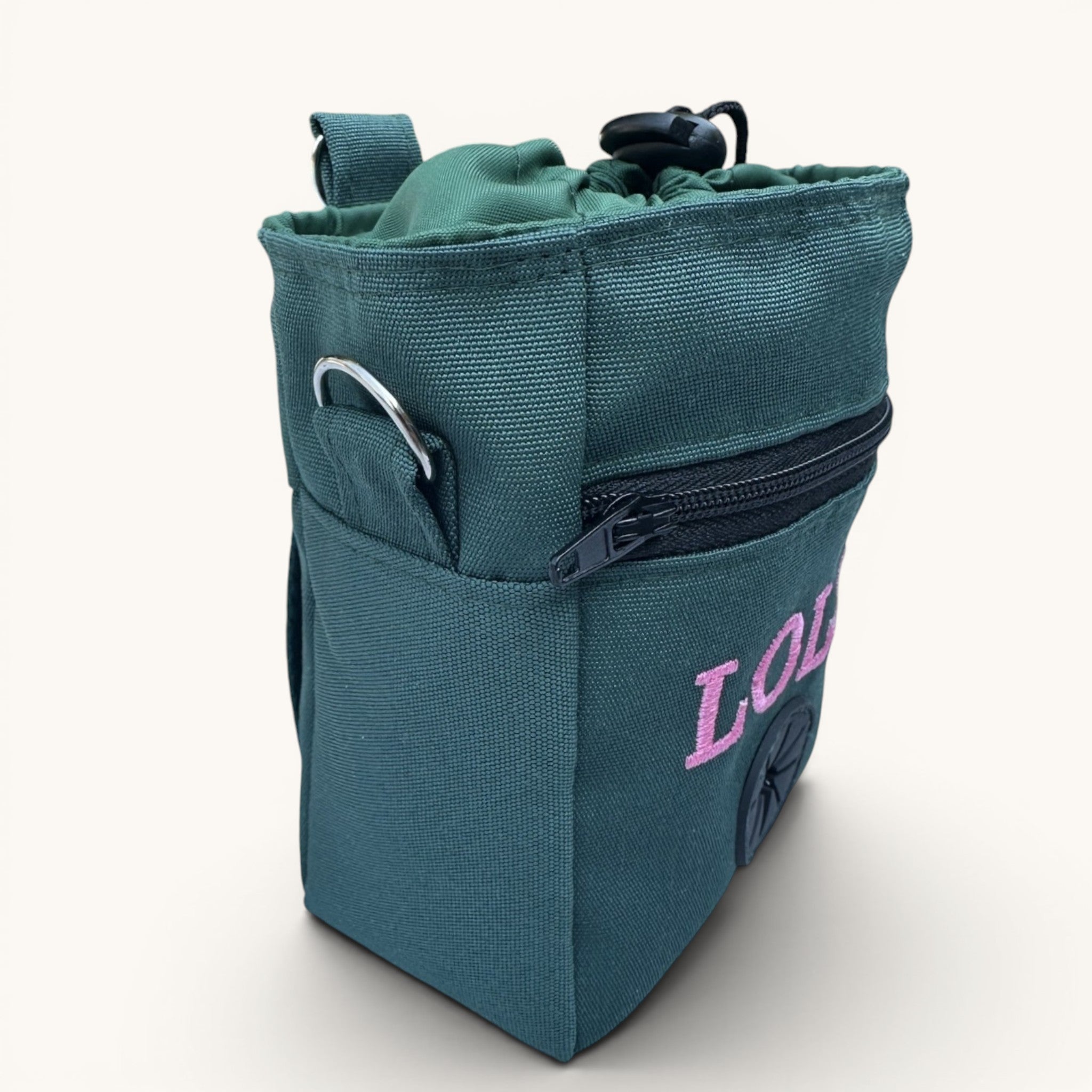 Personalised Dog Treat Bag with Poo Bag Dispenser. 6 Colours