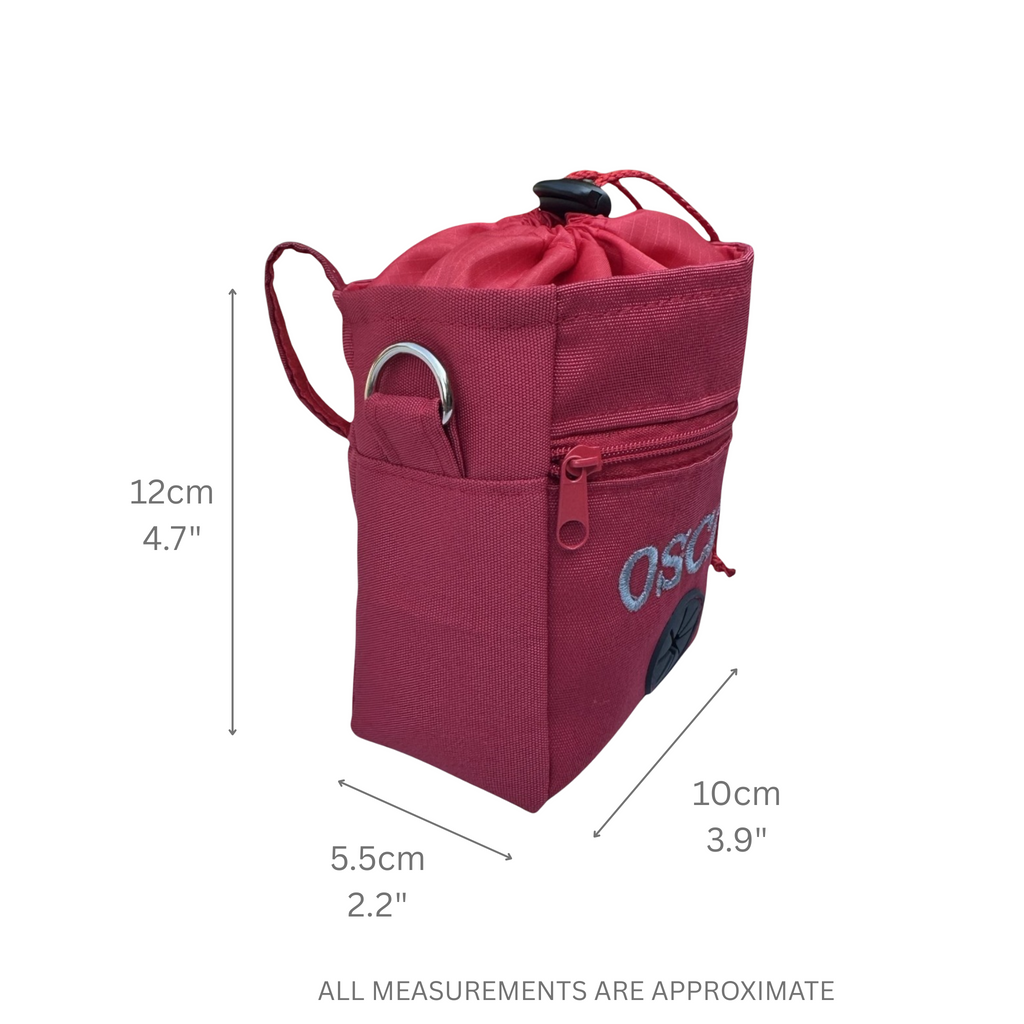 Personalised Dog Treat Bag with Poo Bag Dispenser. 6 Colours